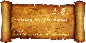 Lozinberger Giszmunda névjegykártya